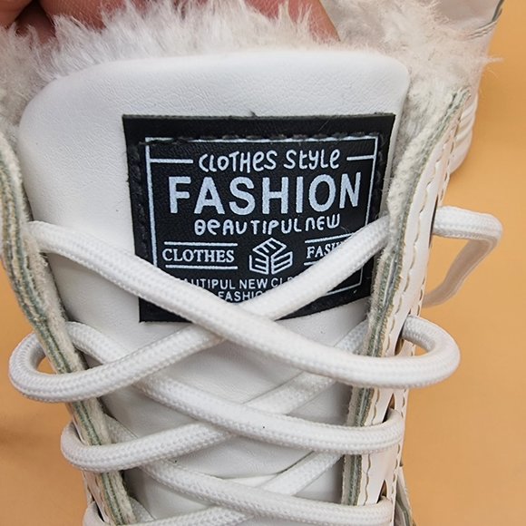 Woman's casual high top boots winter plush warm lace-up - Picture 5 of 7